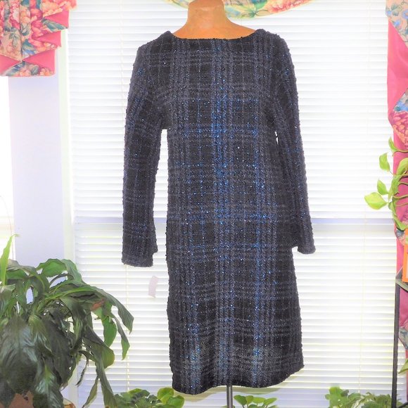 NWT Dark Blue Sequin Dress UNCLE FRANK S 6 8 - Picture 1 of 5